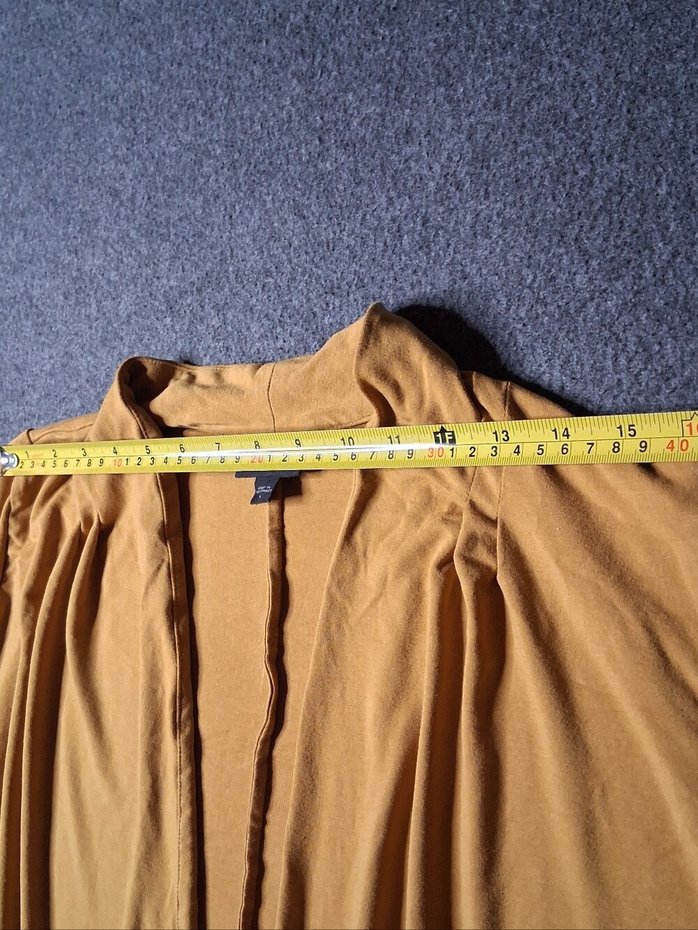 J. Jill Women's Wearever Mustard Yellow Open Front Long Knit Cardigan L - Picture 10 of 12